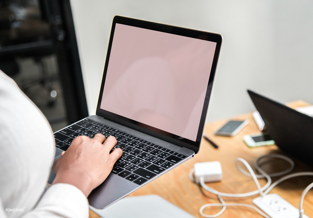 Modern website design mockup on laptop